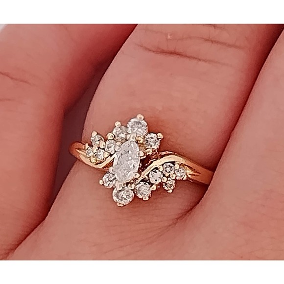 14K Diamond Wedding Engagement Ring REAL DIAMONDS - Picture 9 of 12